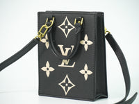Louis Vuitton Louis Vuitton Petit Sac Plat Bag Bicolor Monogram Empreinte Giant Black Leather Tote Bag Bag (Pre-Loved)