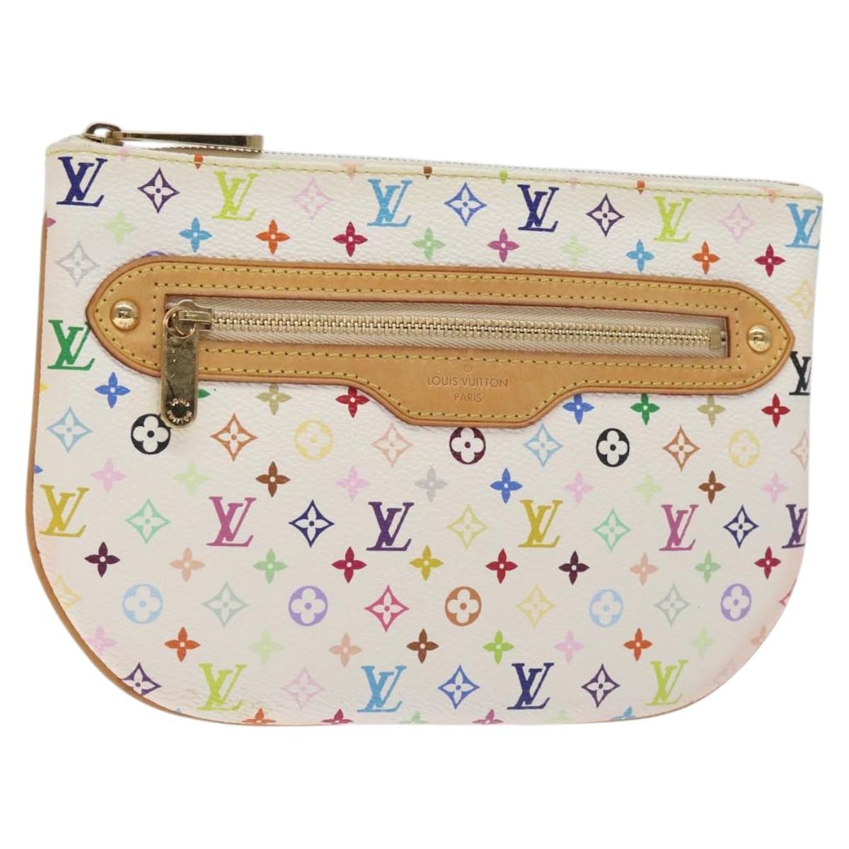 Louis Vuitton Pochette Gm Monogram Multicolor White Canvas Clutche & Pouche Bag (Authentic Pre-Loved)
