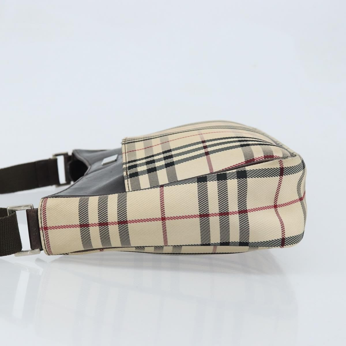 Burberry Nova Check Shoulder Bag Canvas And Leather Beige Canvas Shoulder Bag Bag (Authentic Pre-Loved)