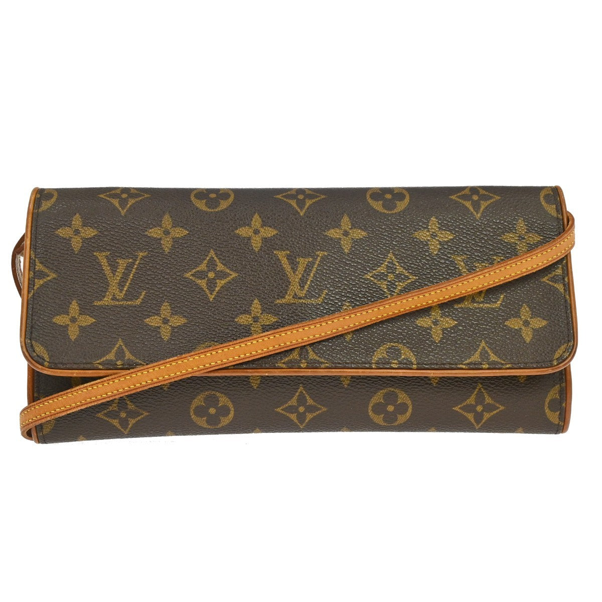 Louis Vuitton Twin Handbag Monogram Canvas Brown Canvas Clutche & Pouche Bag (Authentic Pre-Loved)