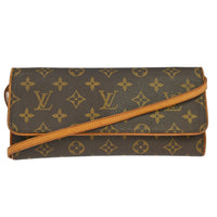 Louis Vuitton Twin Handbag Monogram Canvas Brown Canvas Clutche & Pouche Bag (Authentic Pre-Loved)