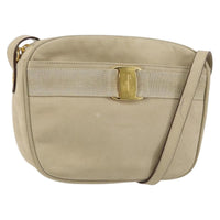 Salvatore Ferragamo Vala Shoulder Bag Suede Beige Suede Shoulder Bag Bag (Pre-Loved)