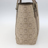 Salvatore Ferragamo Gancini Tote Gancini Canvas Beige Canvas Tote Bag Bag (Authentic Pre-Loved)