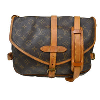 Louis Vuitton Saumur Handbag Monogram Canvas Brown Canvas Shoulder Bag Bag (Authentic Pre-Loved)