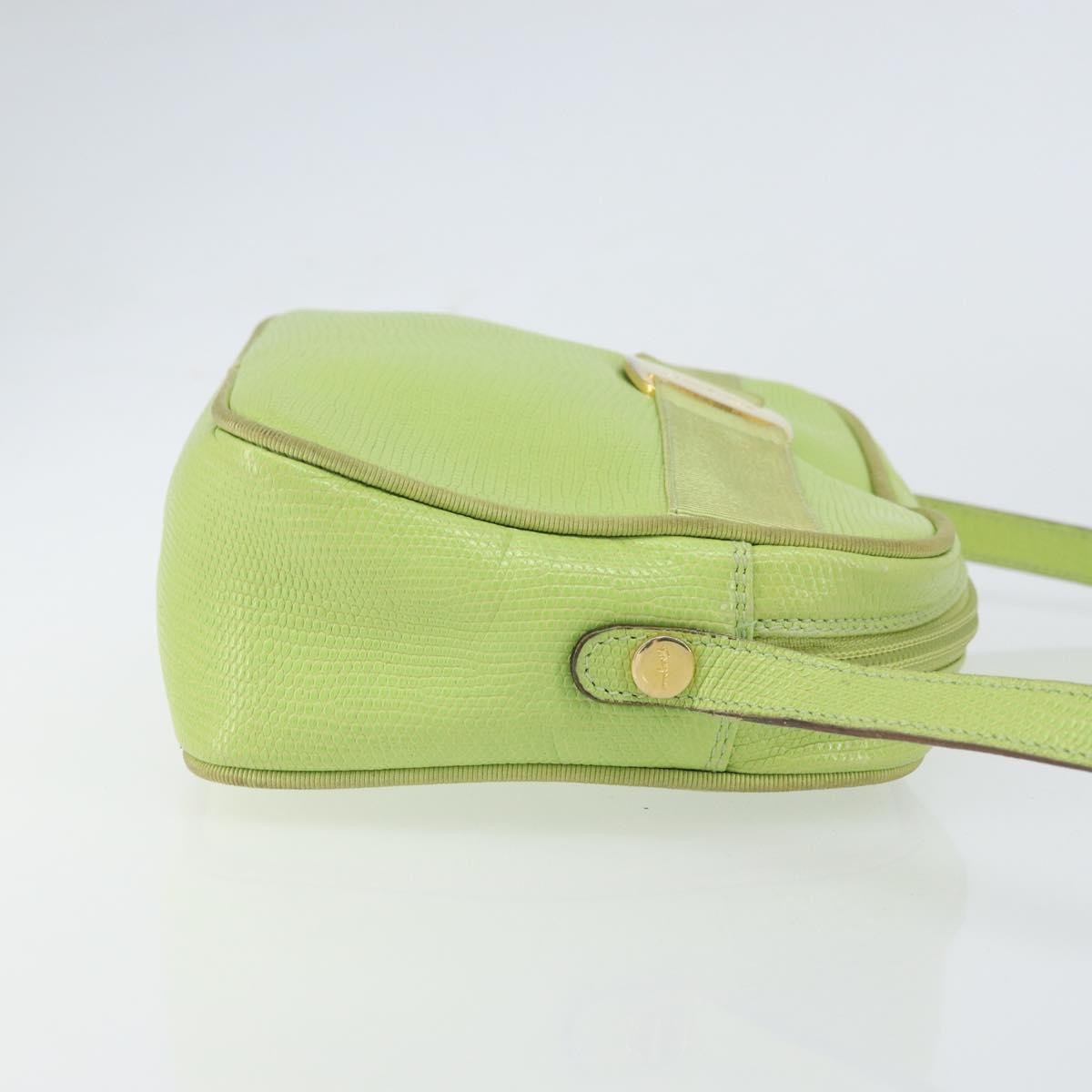 Salvatore Ferragamo Vala Shoulder Bag Leather Green Leather Shoulder Bag Bag (Authentic Pre-Loved)