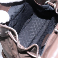 Gucci Vintage Bamboo Backpack Nylon And Patent Leather Brown Nylon Backpack Bag (Authentic Pre-Loved)