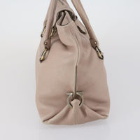 Salvatore Ferragamo Gancini Shoulder Bag Leather Beige Leather Shoulder Bag Bag (Authentic Pre-Loved)
