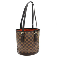 Louis Vuitton Marais Bucket Bag Damier Brown Leather Shoulder Bag Bag (Authentic Pre-Loved)