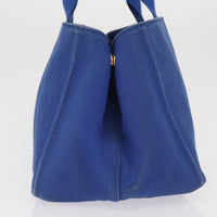 Prada Canapa Open Tote Canvas Blue Canvas Tote Bag Bag (Pre-Loved)