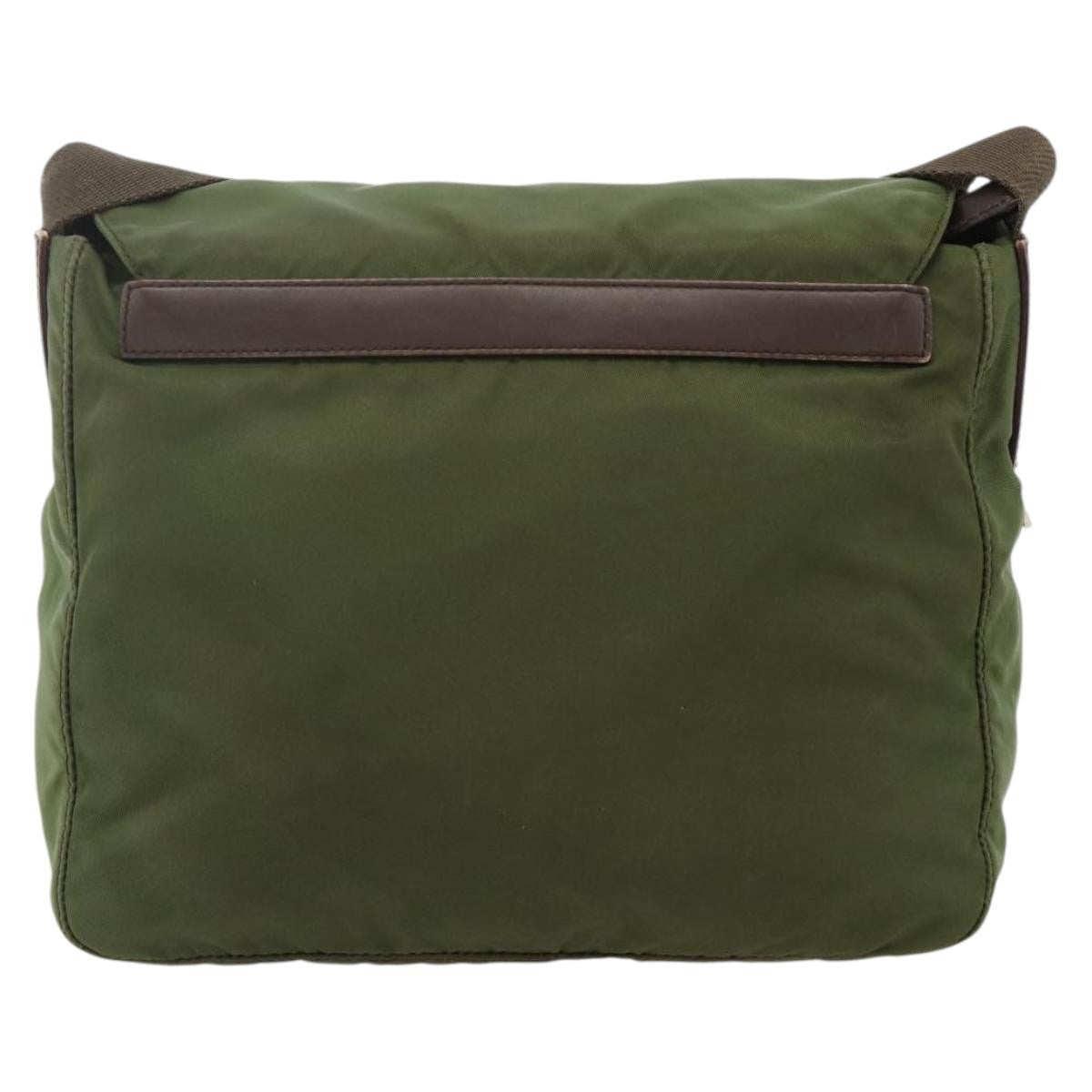 Prada Buckle Messenger Bag Tessuto Green Nylon Shoulder Bag Bag (Pre-Loved)