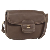 Gucci Vintage Shoulder Bag Leather Brown Leather Shoulder Bag Bag (Pre-Loved)
