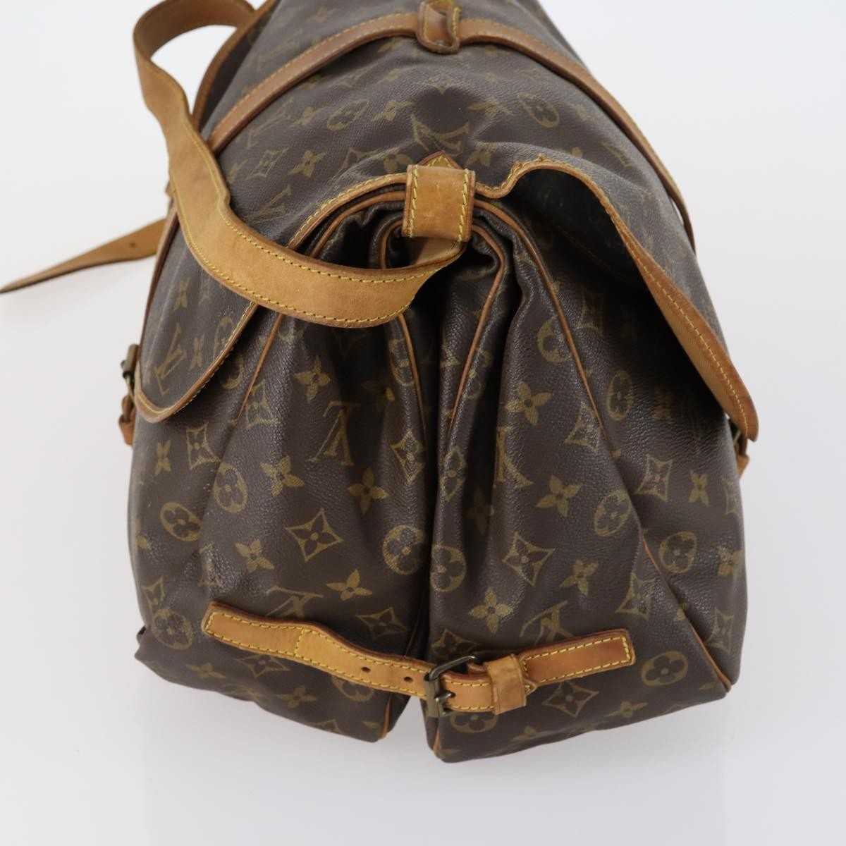 Louis Vuitton Saumur Handbag Monogram Canvas Brown Canvas Shoulder Bag Bag (Authentic Pre-Loved)