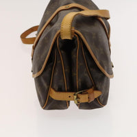 Louis Vuitton Saumur Handbag Monogram Canvas Brown Canvas Shoulder Bag Bag (Pre-Loved)
