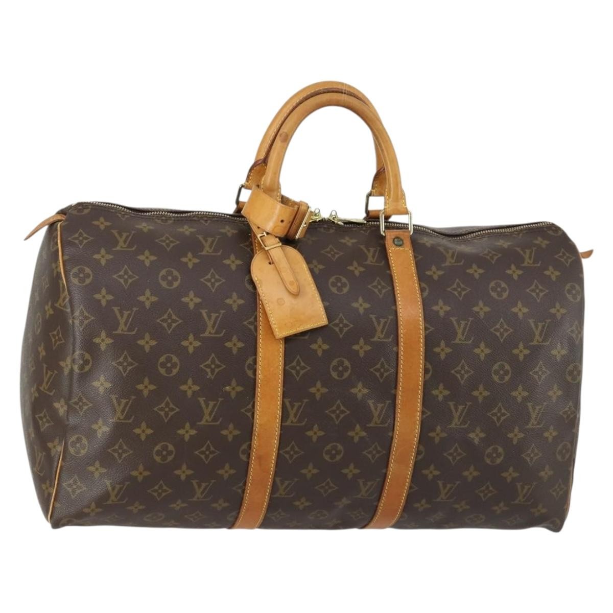 Louis Vuitton Keepall Bag Monogram Canvas Brown Canvas Travel Bag Bag (Pre-Loved)