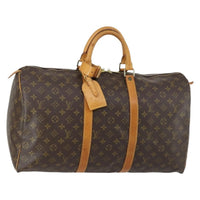 Louis Vuitton Keepall Bag Monogram Canvas Brown Canvas Travel Bag Bag (Pre-Loved)