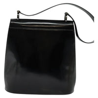 Salvatore Ferragamo Gancini Shoulder Bag Patent Leather Black Patent_Leather Shoulder Bag Bag (Authentic Pre-Loved)