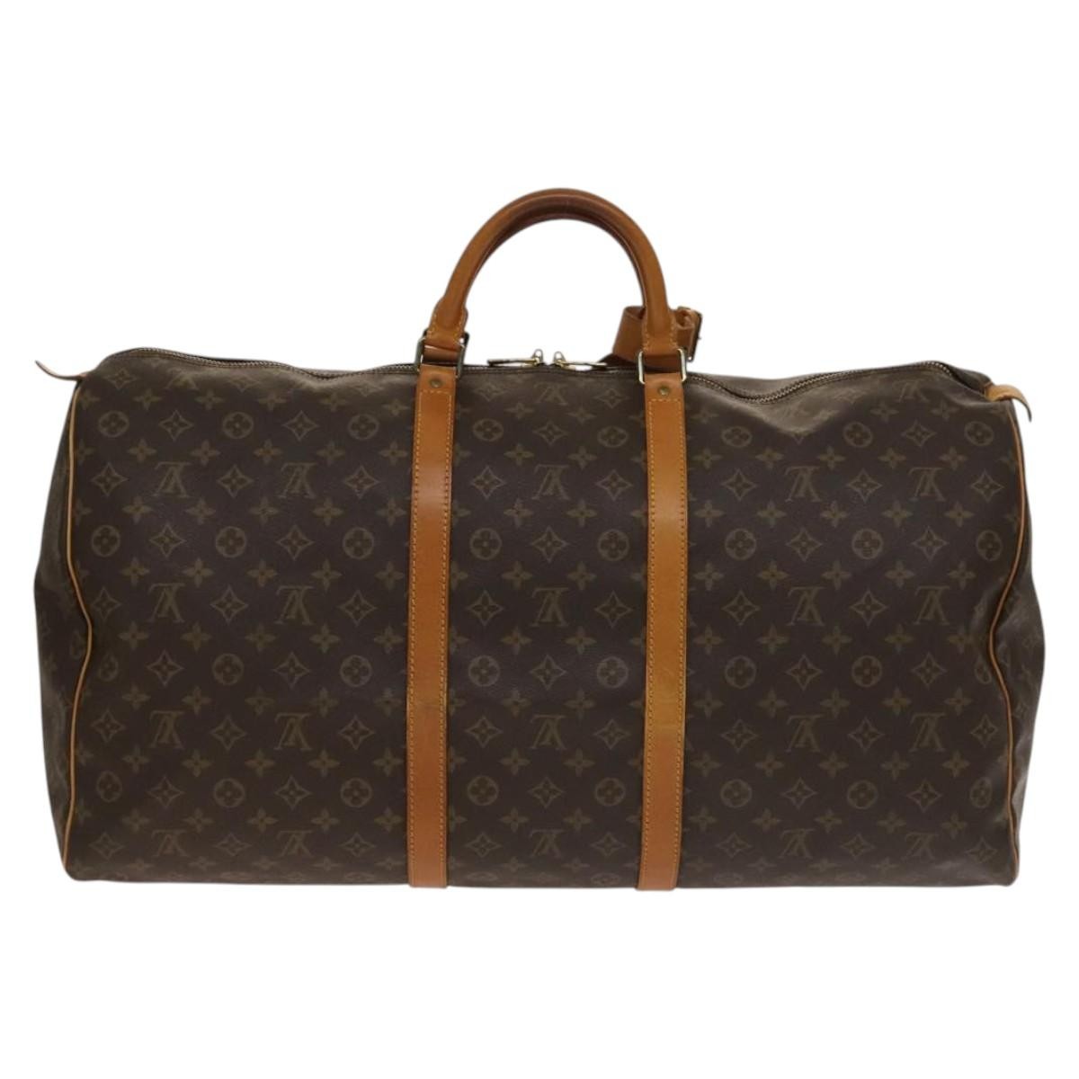 Louis Vuitton Keepall Bag Monogram Canvas Brown Canvas Travel Bag Bag (Authentic Pre-Loved)