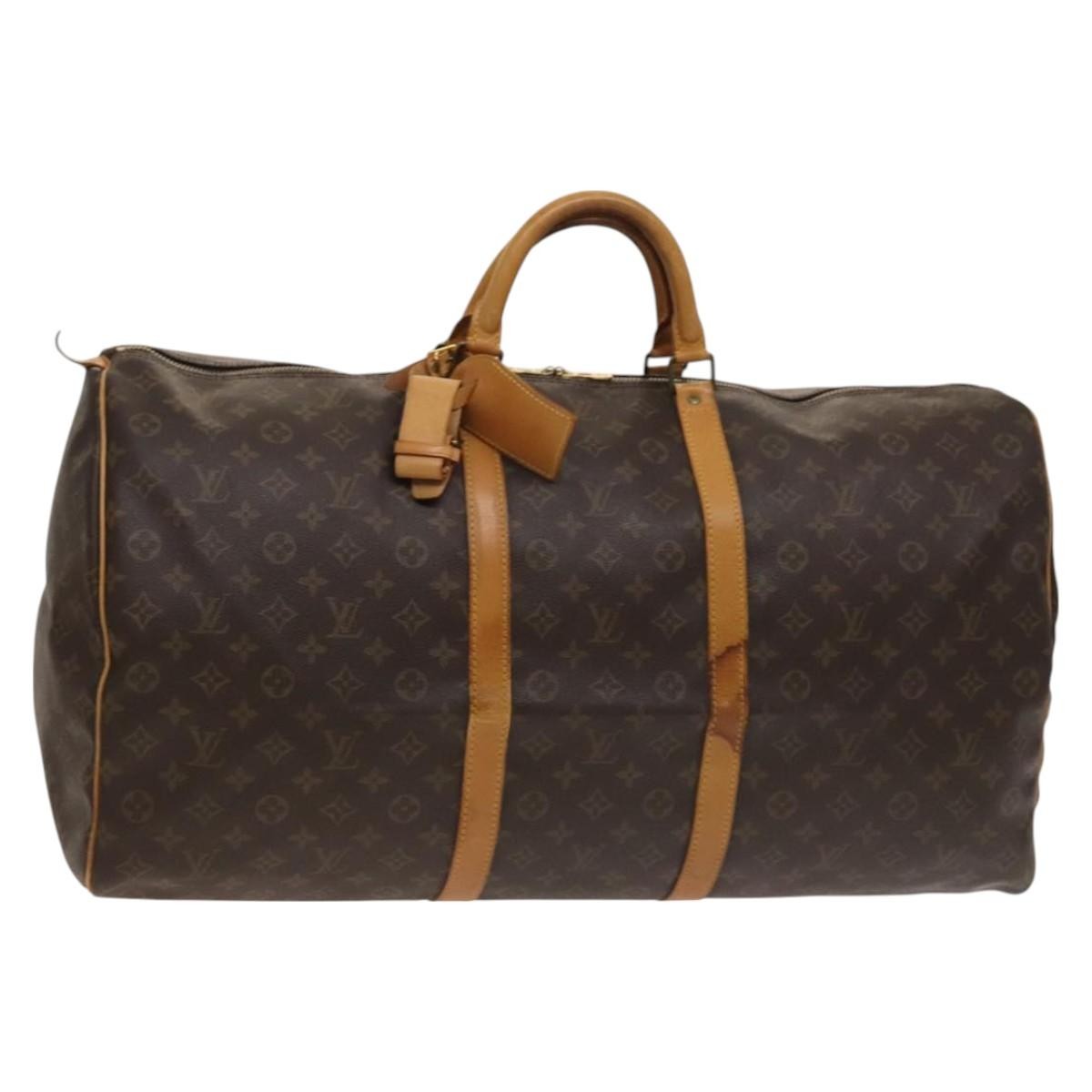 Louis Vuitton Keepall Bag Monogram Canvas Brown Canvas Travel Bag Bag (Authentic Pre-Loved)
