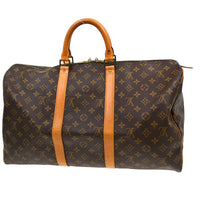 Louis Vuitton Keepall Bag Monogram Canvas Brown Canvas Travel Bag Bag (Pre-Loved)