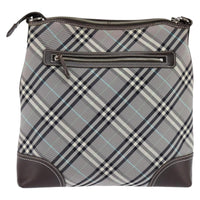 Burberry Nova Check Blue Label Canvas Gray Nylon Shoulder Bag Bag (Pre-Loved)