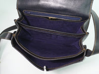 Gucci Vintage Shoulder Bag Leather Navy Leather Shoulder Bag Bag (Authentic Pre-Loved)