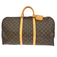 Louis Vuitton Keepall Bag Monogram Canvas Brown Canvas Travel Bag Bag (Authentic Pre-Loved)