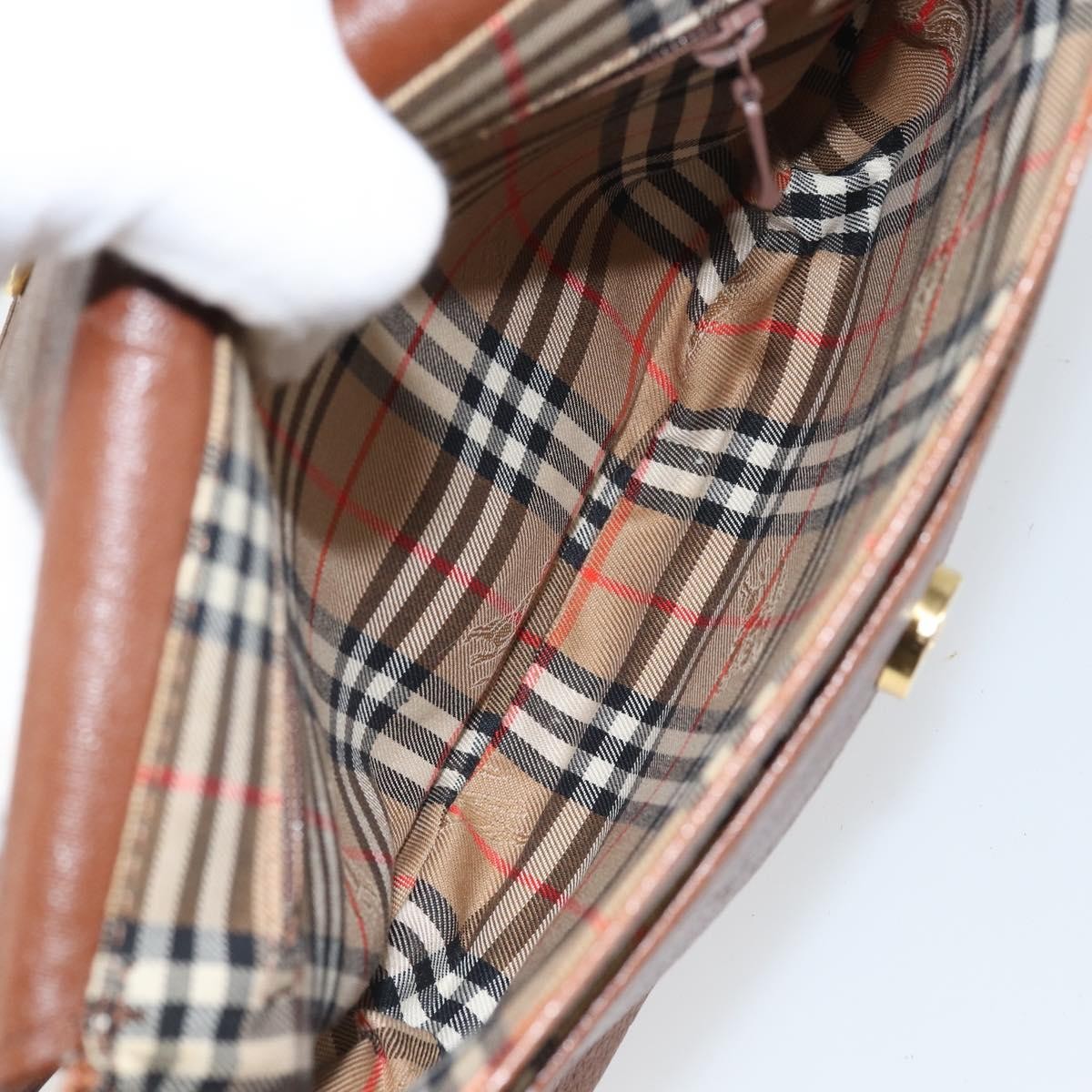 Burberry Vintage Shoulder Bag Leather Brown Leather Shoulder Bag Bag (Authentic Pre-Loved)