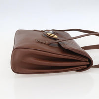 Gucci Vintage Tote Leather Brown Leather Tote Bag Bag (Authentic Pre-Loved)