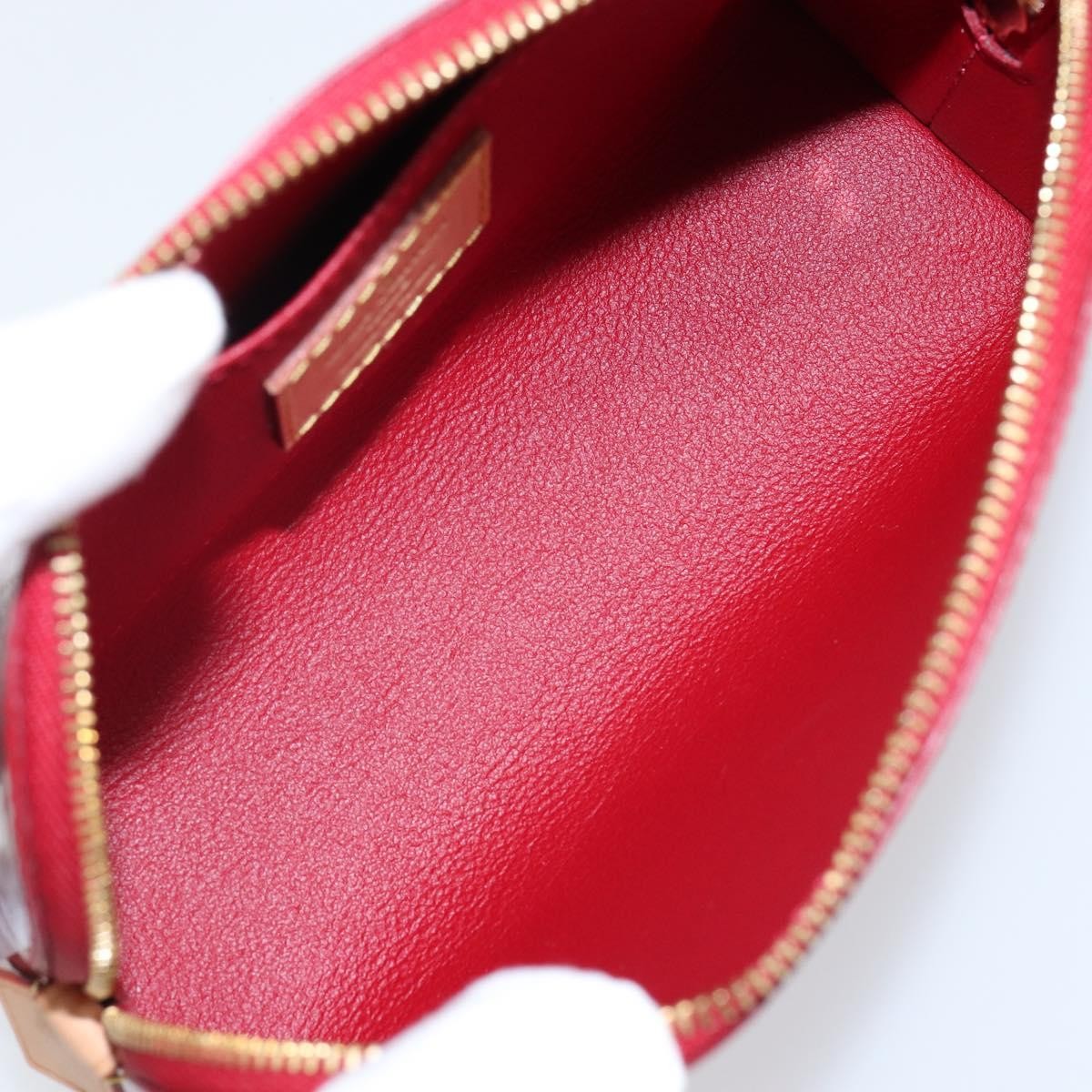 Louis Vuitton Cosmetic Pouch Limited Edition Monogram Vernis Rayures Red Patent_Leather Bag (Authentic Pre-Loved)