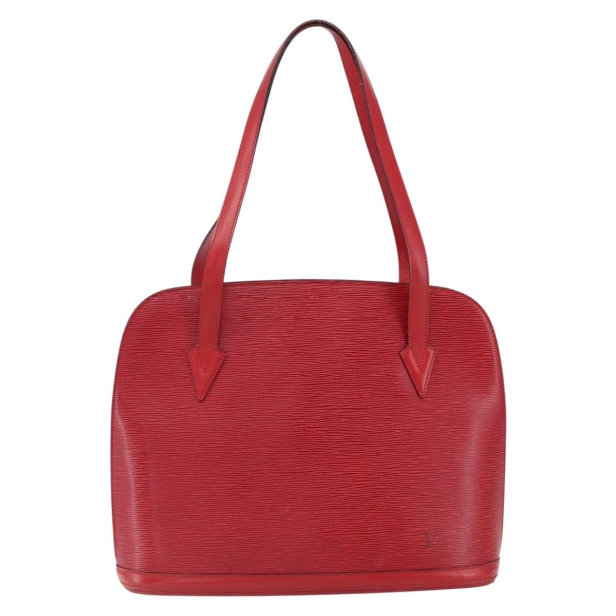 Louis Vuitton Lussac Handbag Epi Leather Red Leather Shoulder Bag Bag (Pre-Loved)