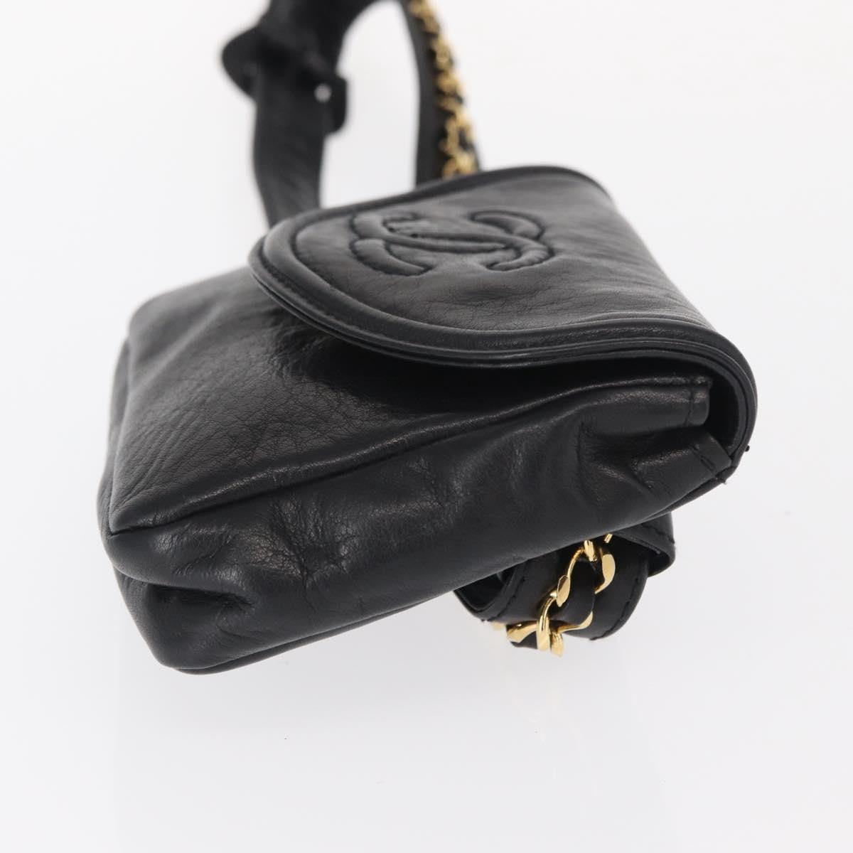 Chanel Chain Envelope Belt Bag Quilted Calfskin Black Leather Clutche & Pouche Bag (Authentic Pre-Loved)