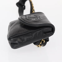 Chanel Chain Envelope Belt Bag Quilted Calfskin Black Leather Clutche & Pouche Bag (Authentic Pre-Loved)