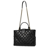 Chanel Gold Bar Tote Quilted Aged Calfskin Black Leather Tote Bag Bag (Authentic Pre-Loved)