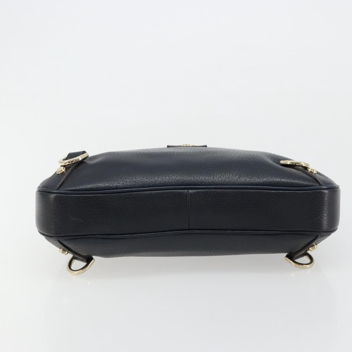 Gucci Gucci Abbey D-Ring Hobo Leather Navy Leather Handbag (Authentic Pre-Loved)