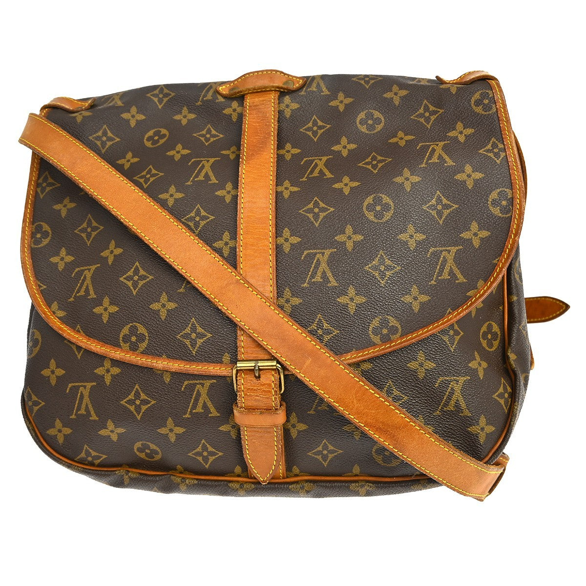Louis Vuitton Louis Vuitton Saumur Handbag Monogram Canvas Brown Canvas Shoulder Bag Bag (Pre-Loved)