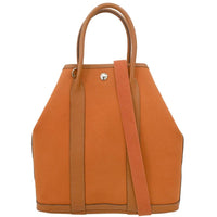 Hermes Garden File Tote Toile And Leather Orange Canvas Tote Bag Bag (Authentic Pre-Loved)