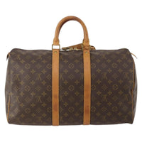 Louis Vuitton Keepall Bag Monogram Canvas Brown Canvas Travel Bag Bag (Pre-Loved)