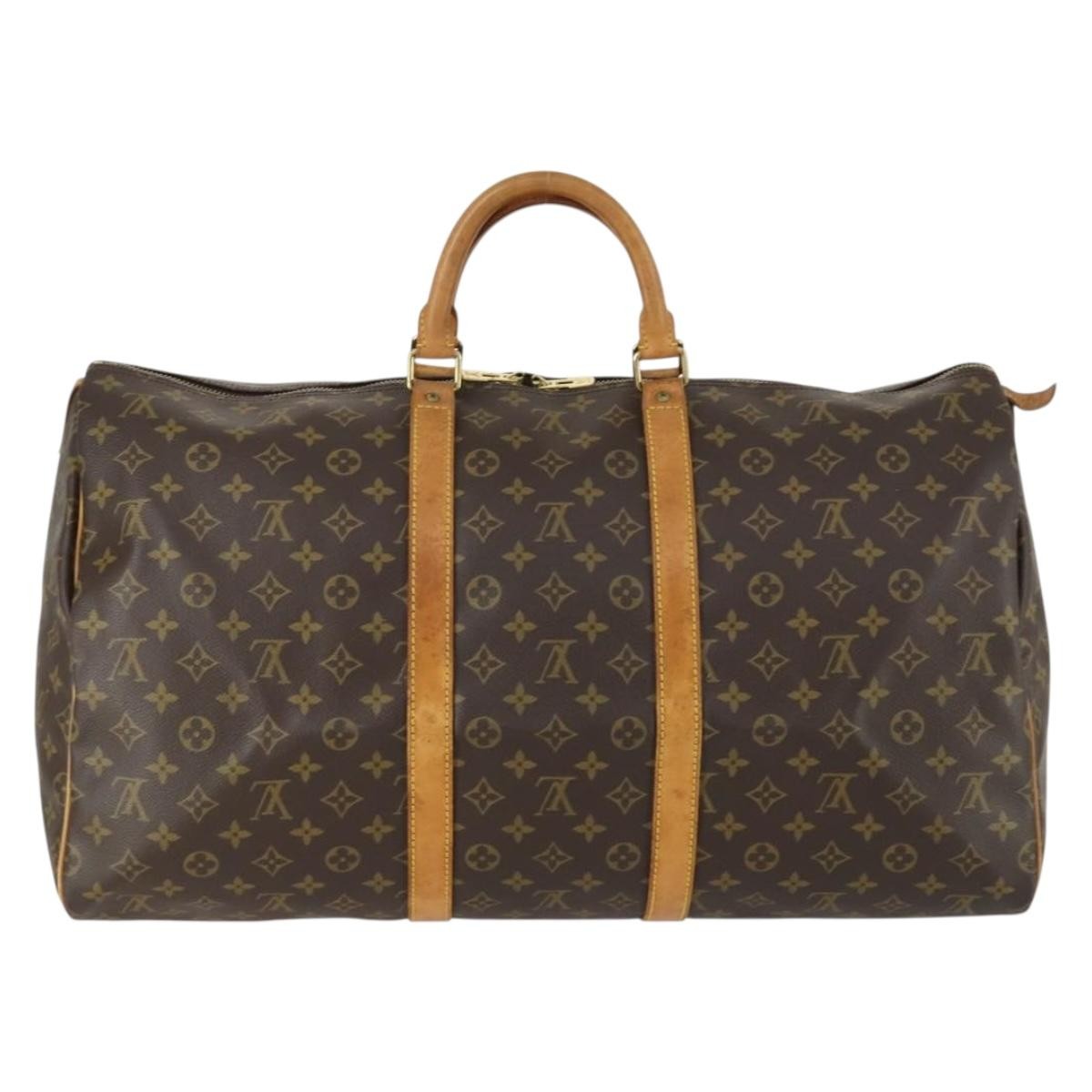Louis Vuitton Keepall Bag Monogram Canvas Brown Canvas Travel Bag Bag (Authentic Pre-Loved)