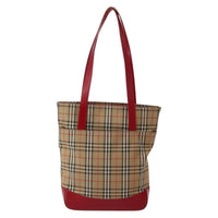 Burberry Nova Check Tote Canvas Check Pattern Beige Canvas Tote Bag Bag (Pre-Loved)
