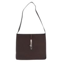 Salvatore Ferragamo Gancini Shoulder Bag Leather Brown Leather Shoulder Bag Bag (Pre-Loved)