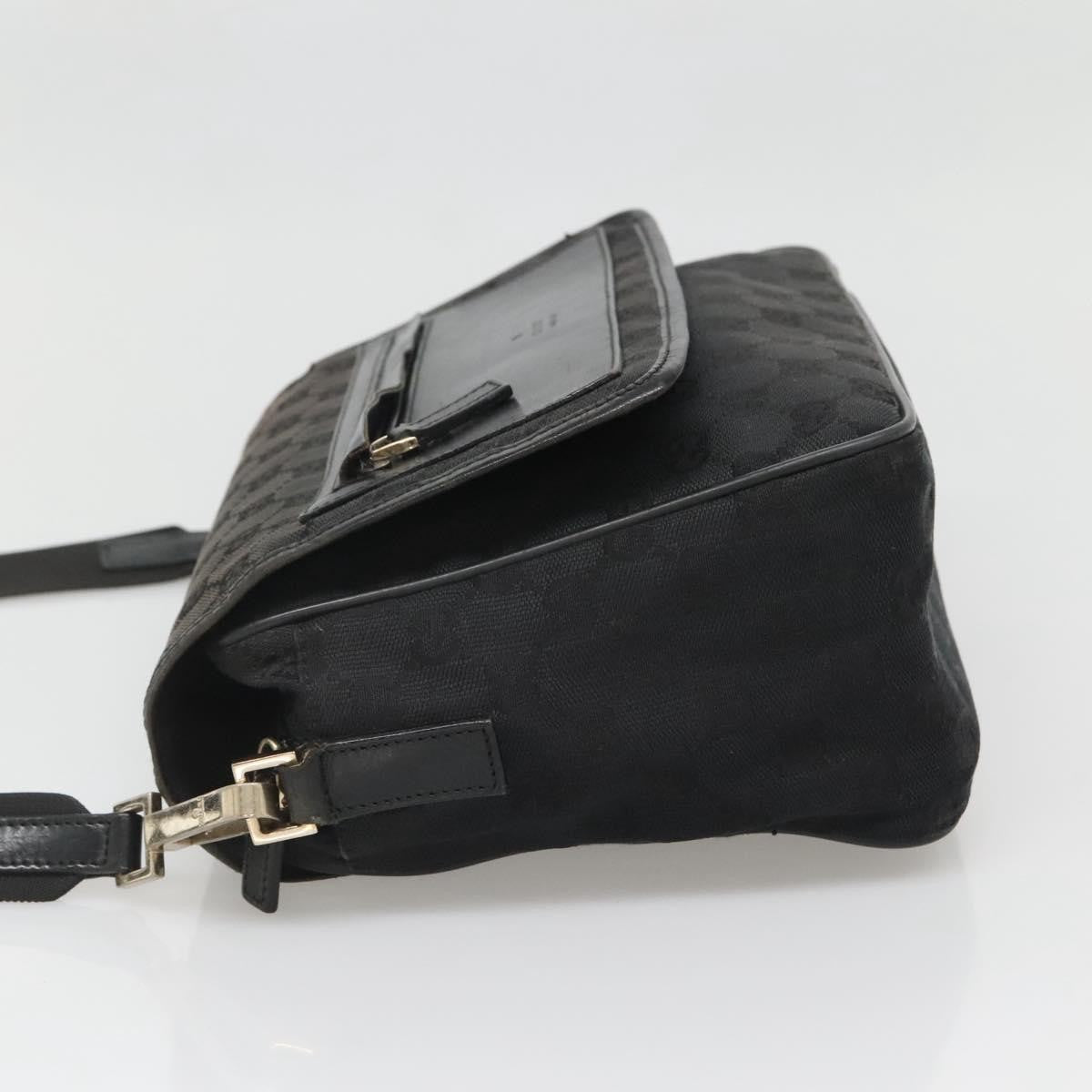 Gucci Flap Messenger Bag Gg Coated Canvas Black Canvas Shoulder Bag Bag (Authentic Pre-Loved)