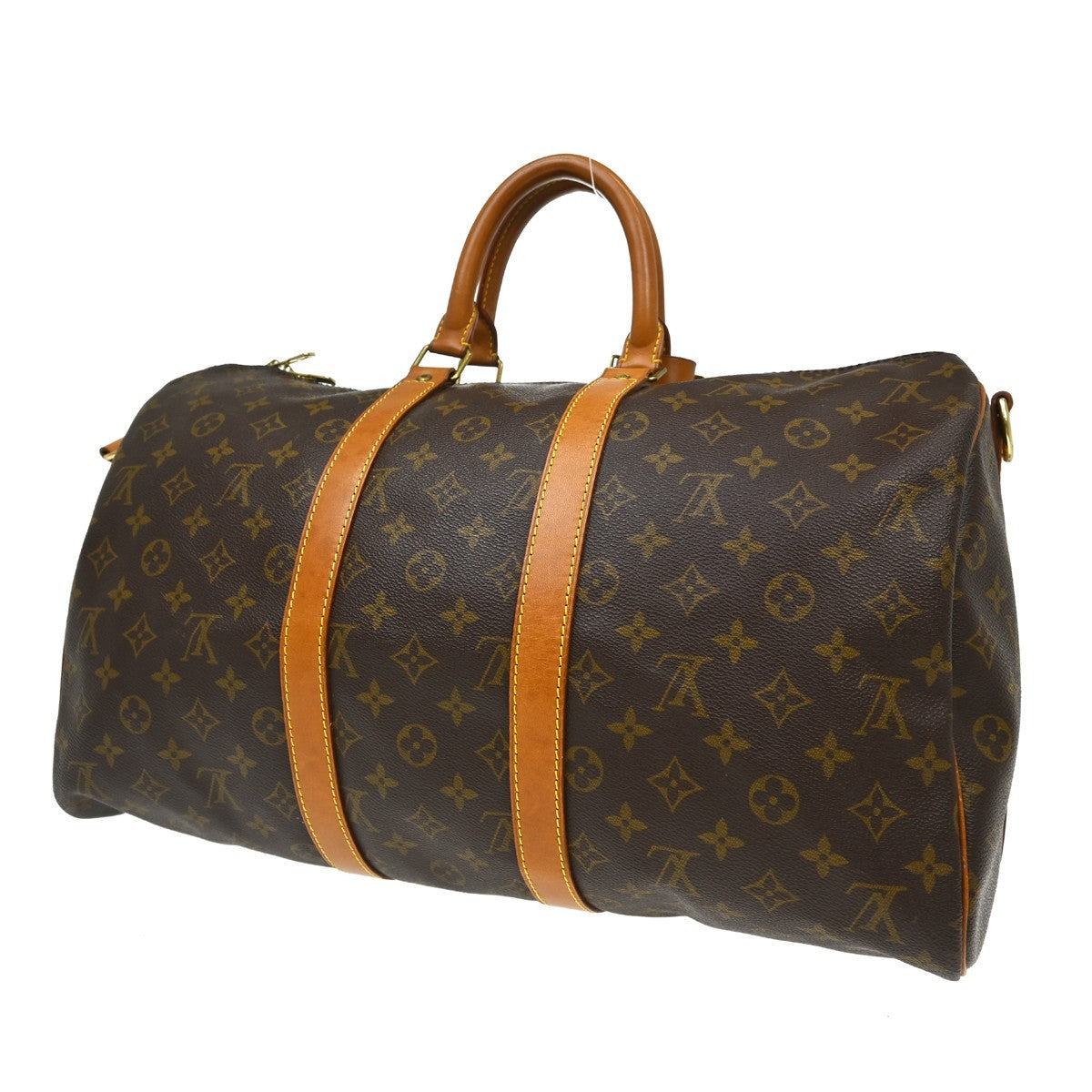 Louis Vuitton Keepall Bandouliere Bag Monogram Canvas Brown Canvas Travel Bag Bag (Pre-Loved)