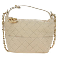 Chanel Cc Charm Zip Hobo Quilted Lambskin Beige Leather Shoulder Bag Bag (Pre-Loved)