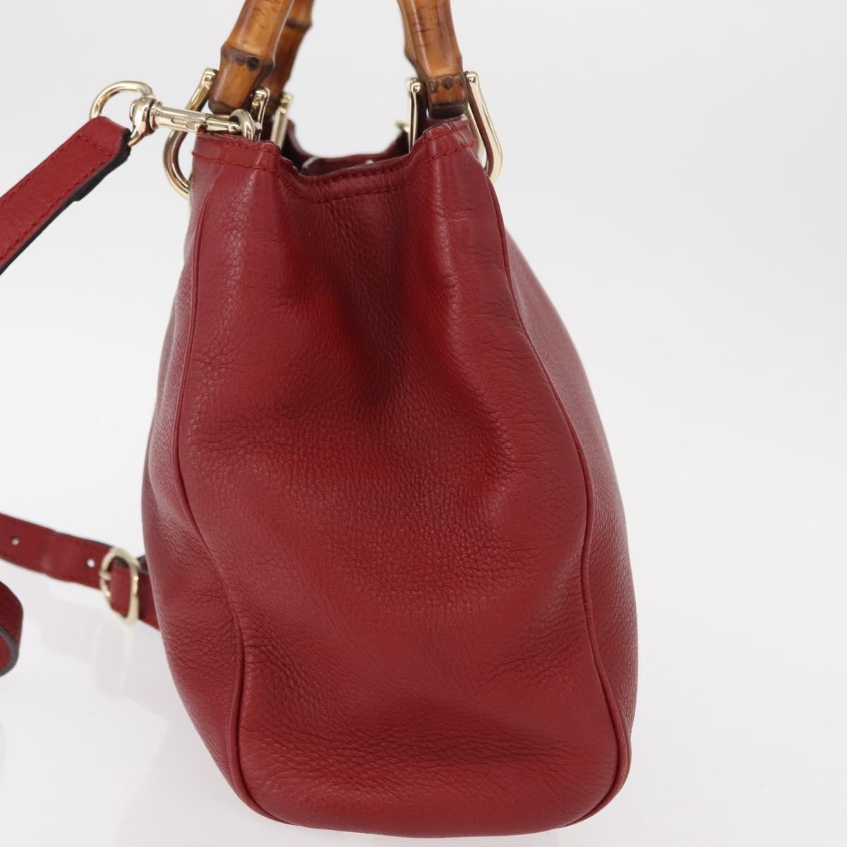 Gucci Bamboo Shopper Tote Leather Red Leather Tote Bag Bag (Authentic Pre-Loved)