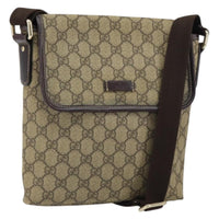 Gucci Flap Messenger Gg Coated Canvas Beige Pvc Shoulder Bag Bag (Authentic Pre-Loved)