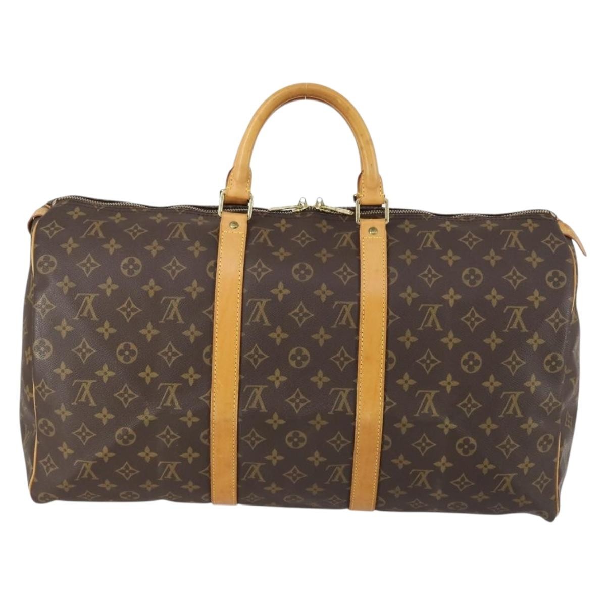 Louis Vuitton Keepall Bag Monogram Canvas Brown Canvas Travel Bag Bag (Pre-Loved)