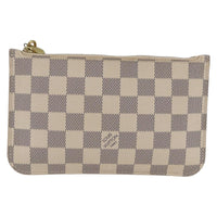 Louis Vuitton Neverfull Pochette Damier White Canvas Clutche & Pouche Bag (Authentic Pre-Loved)