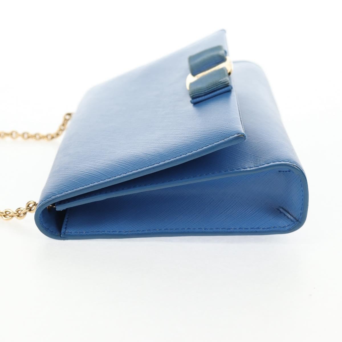 Salvatore Ferragamo Ginny Crossbody Bag Leather Blue Leather Shoulder Bag Bag (Authentic Pre-Loved)