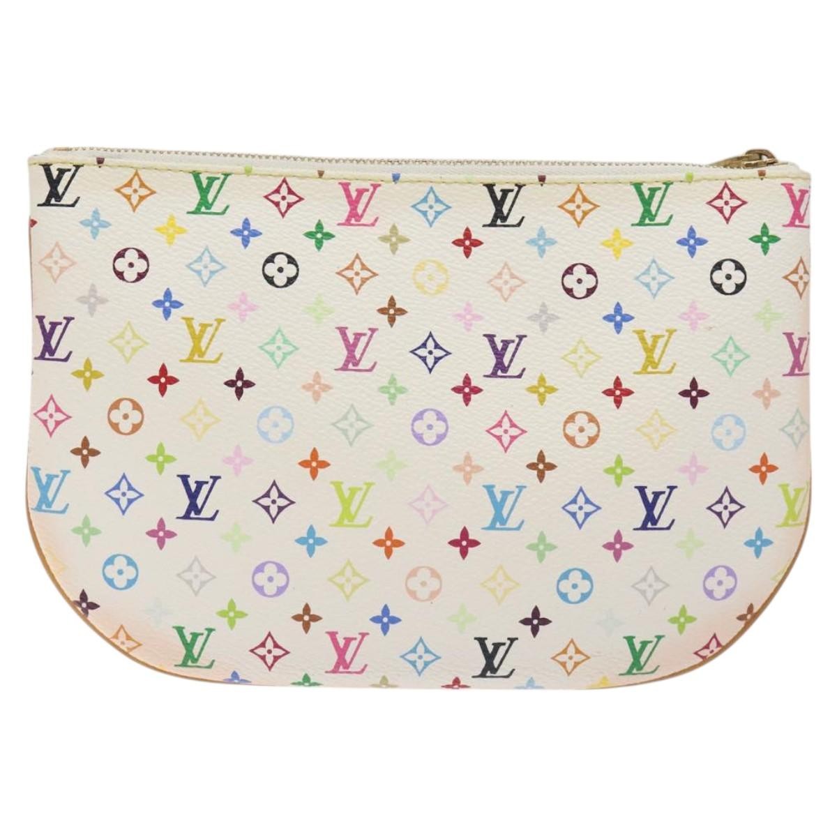 Louis Vuitton Pochette Gm Monogram Multicolor White Canvas Clutche & Pouche Bag (Authentic Pre-Loved)