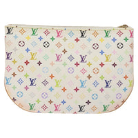 Louis Vuitton Pochette Gm Monogram Multicolor White Canvas Clutche & Pouche Bag (Authentic Pre-Loved)
